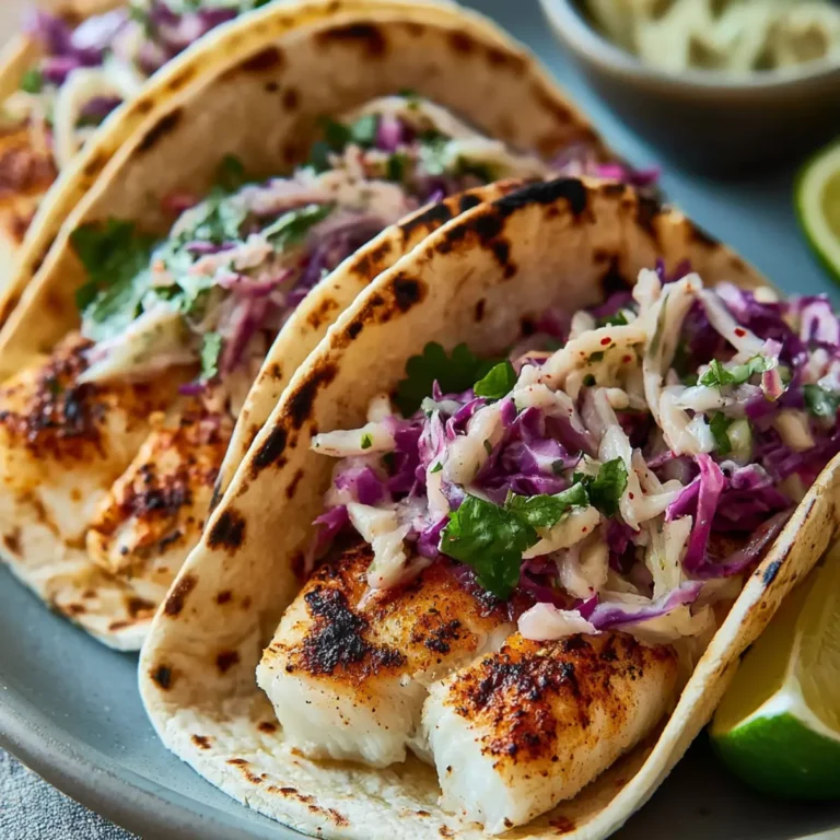 Grilled Fish Tacos with Chipotle Slaw