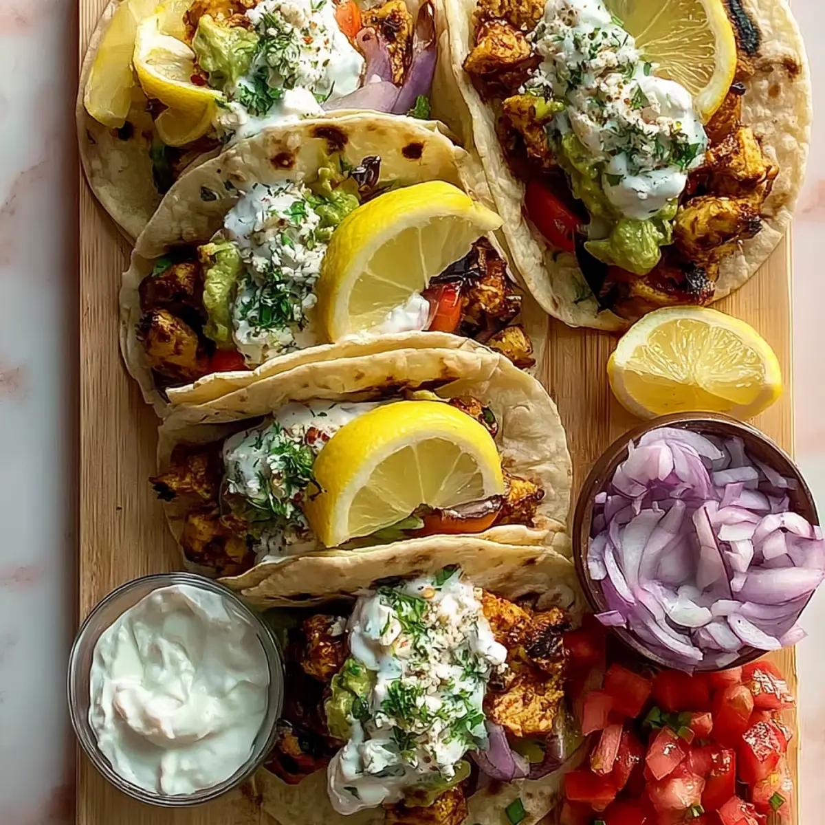 Grilled Mediterranean Chicken Tacos