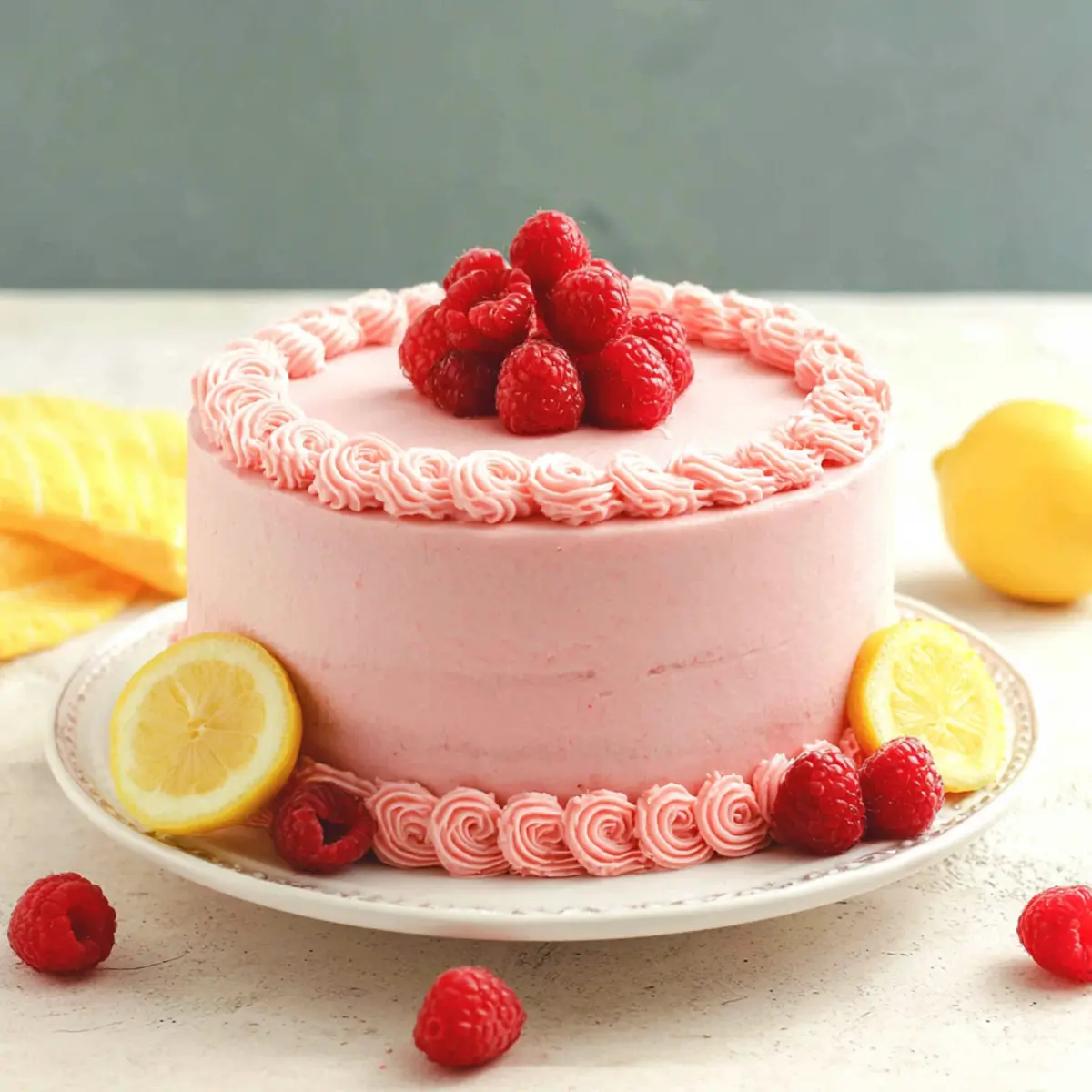 Lemon Raspberry Layer Cake
