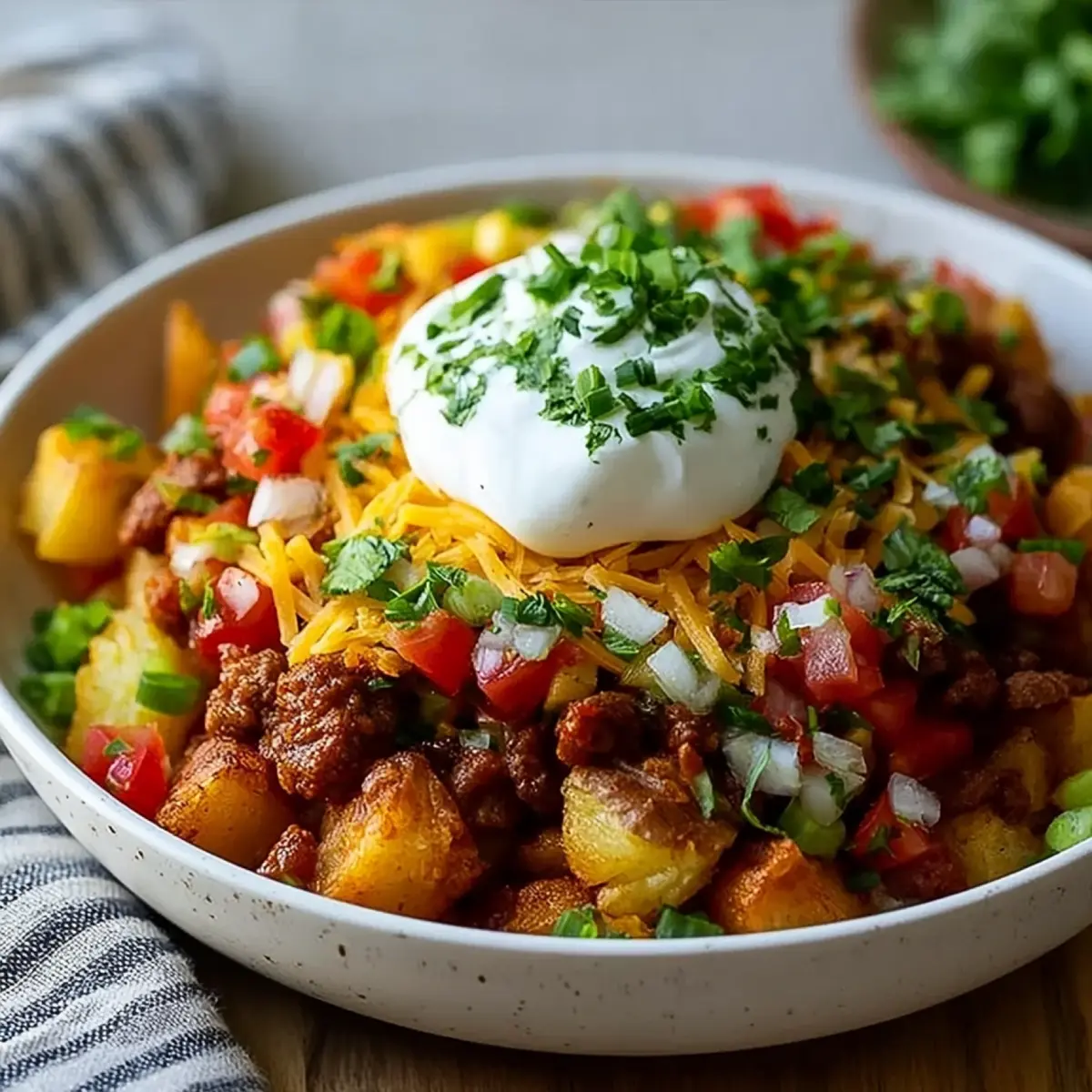 Loaded Potato Taco Bowl
