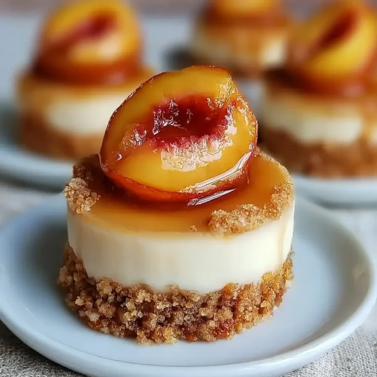 Mini Peach Cobbler Cheesecakes