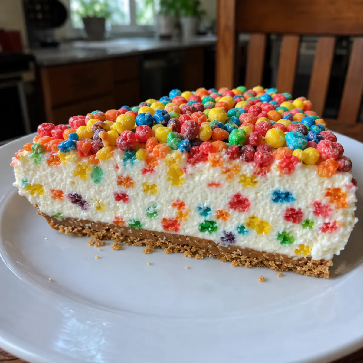 No-Bake Fruity Pebbles Cheesecake