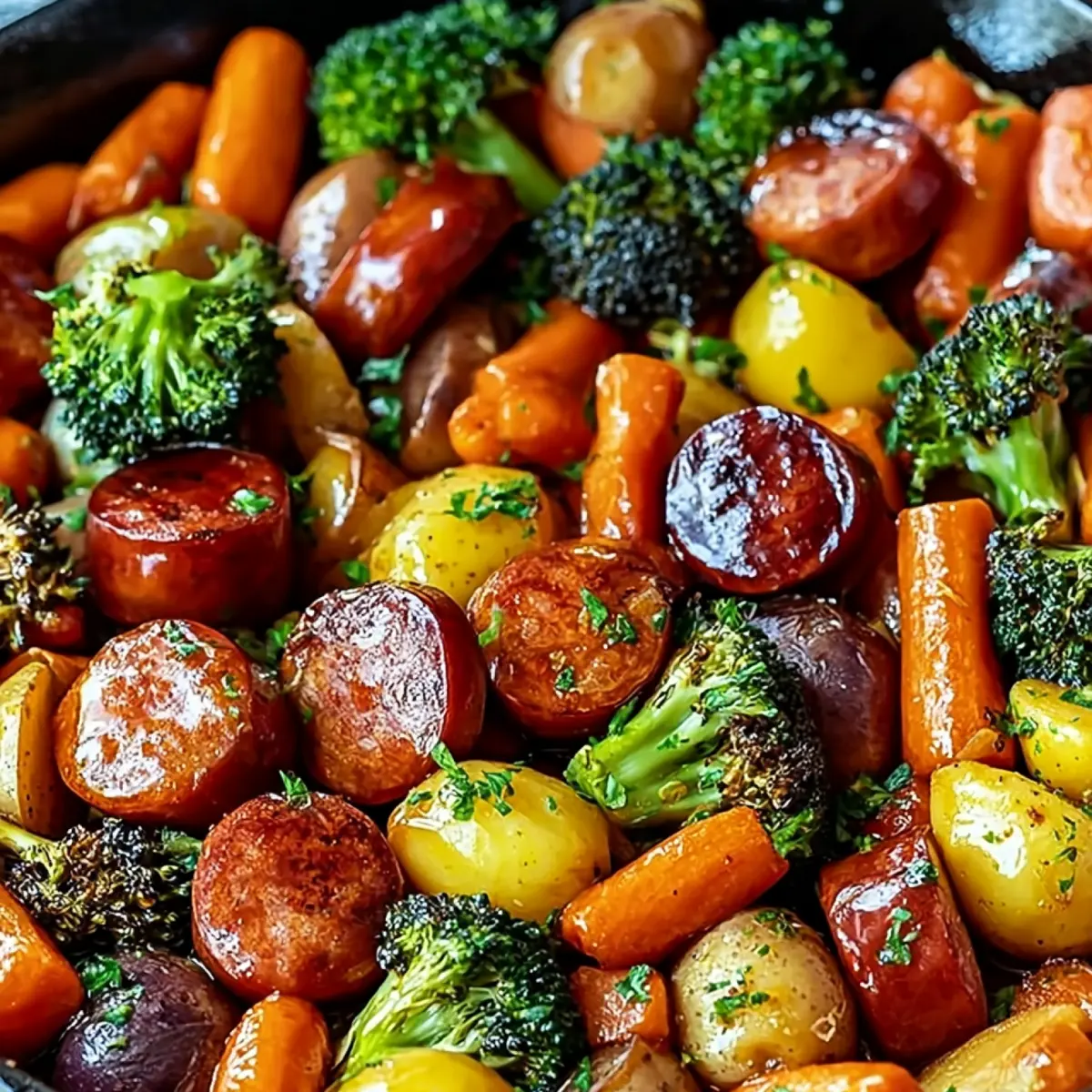 One-Pan Honey Garlic Kielbasa & Veggies