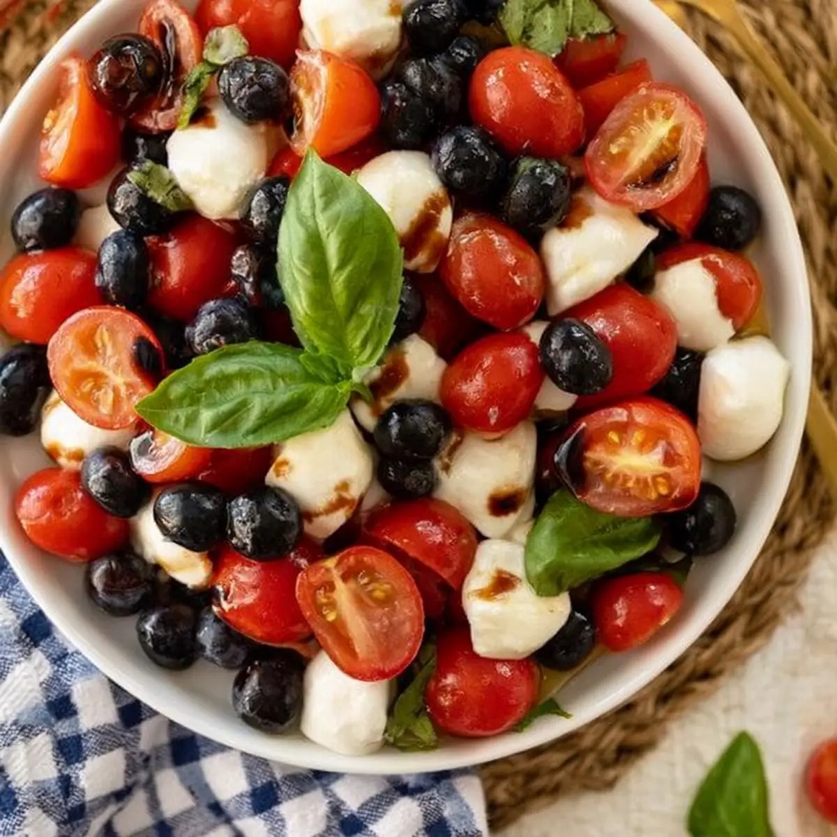 Red White and Blue Caprese Salad