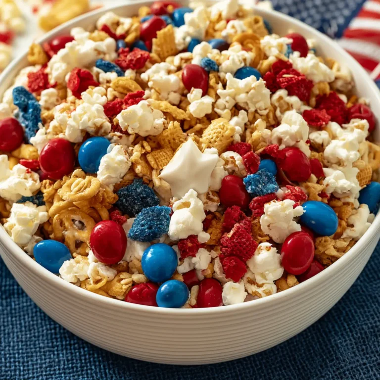 Red, white, and blue snack mix for 4th of July