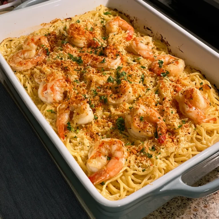Shrimp Scampi Pasta Bake