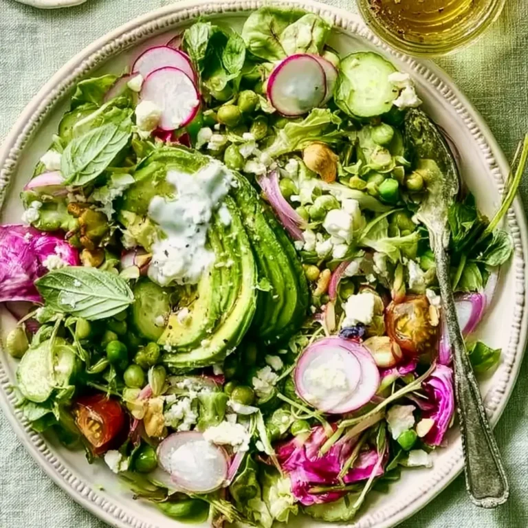 Spring Green Salad with Lemon Basil Vinaigrette