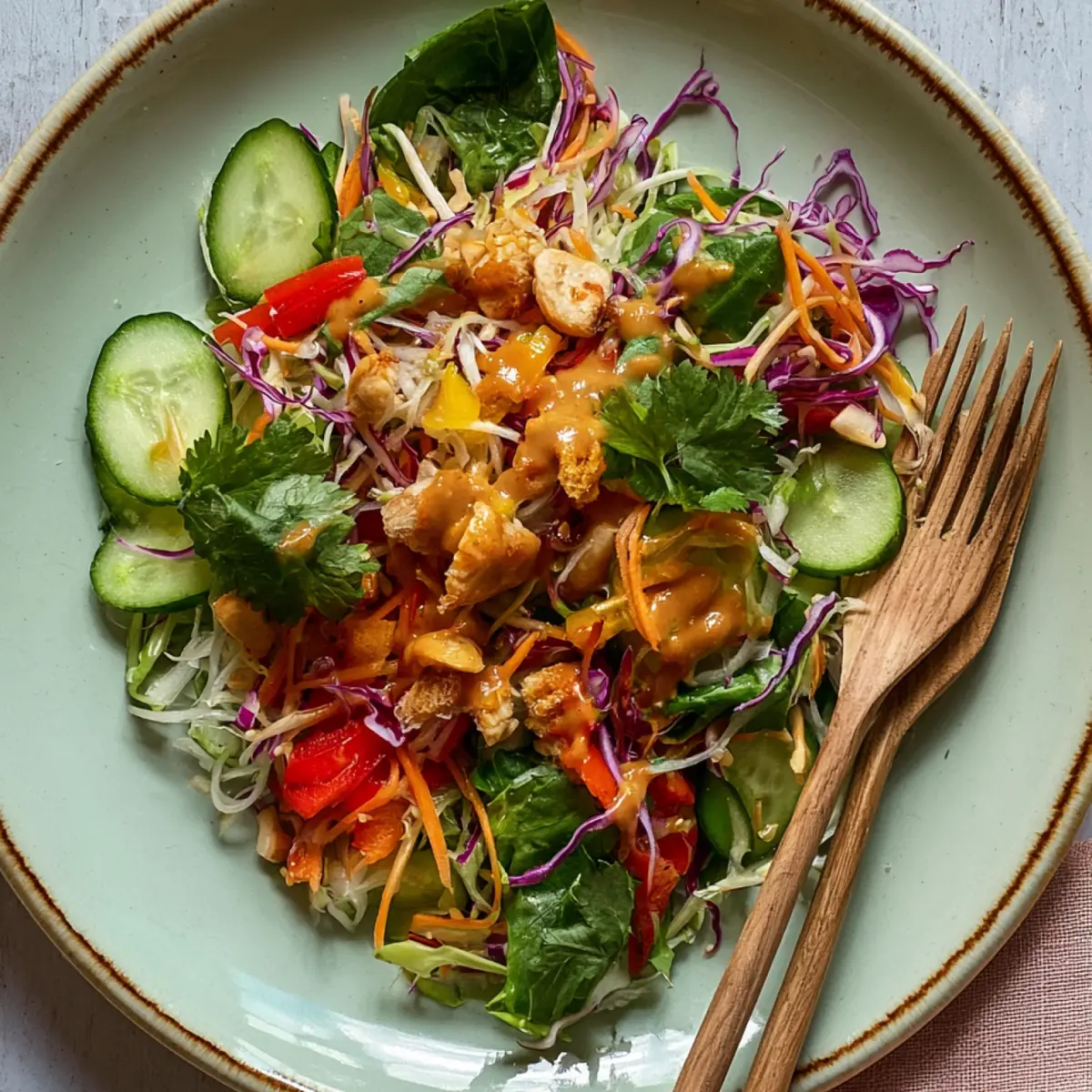 Spring Roll Salad with Peanut Dressing, Gluten-Free