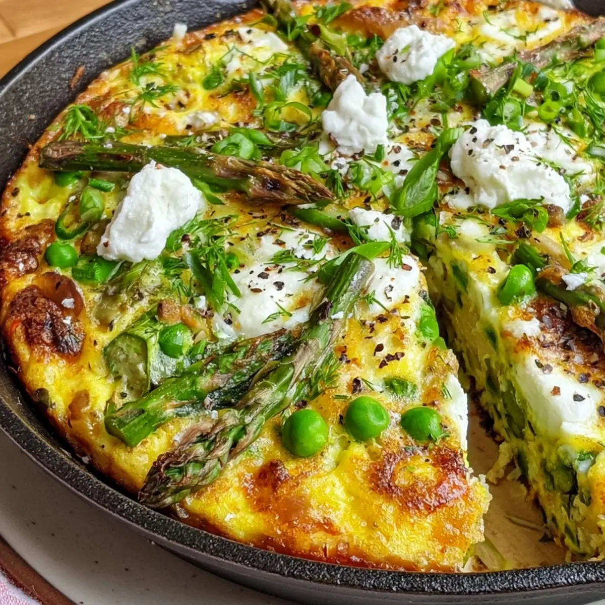 Spring Vegetable and Goat Cheese Frittata