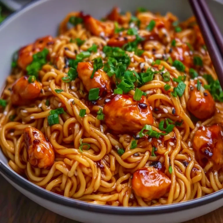 Sticky Garlic Chicken Noodles