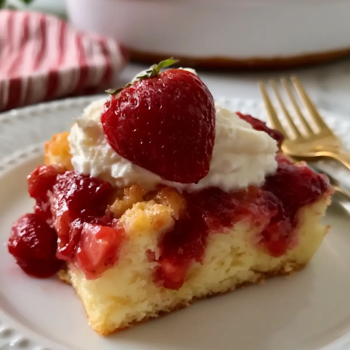 Strawberry Cheesecake Dump Cake