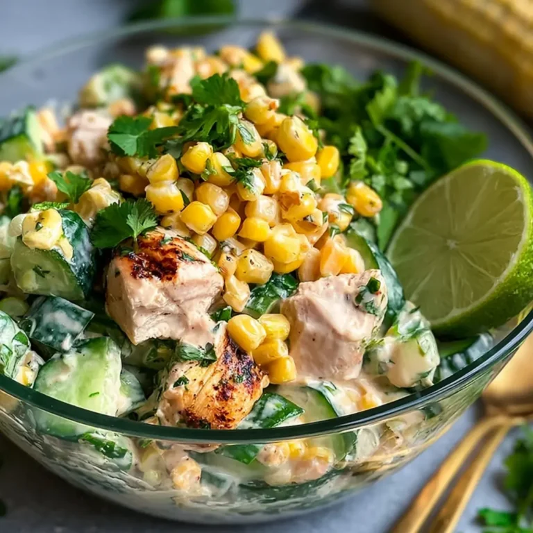 Street Corn Creamy Cucumber Chicken Salad