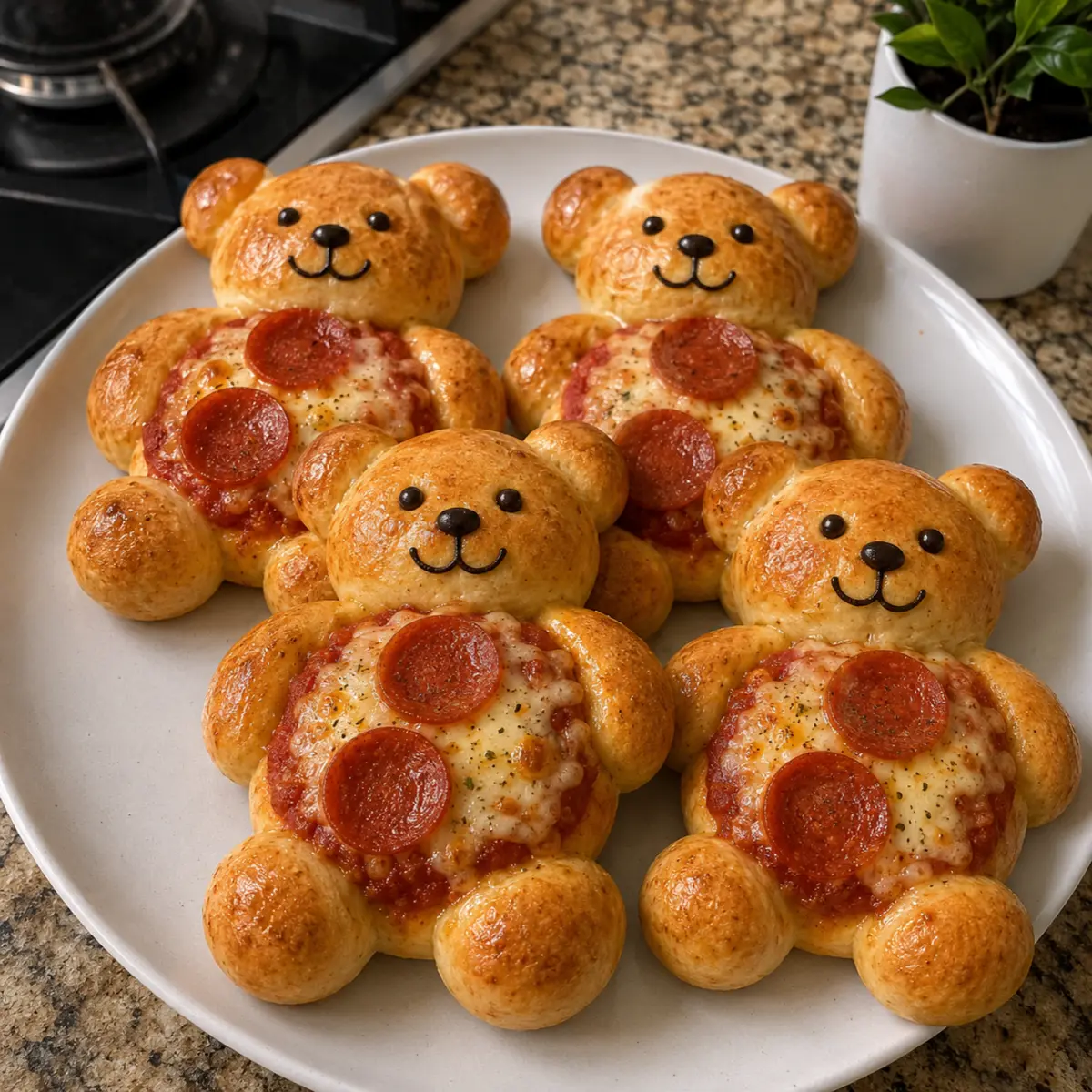 Teddy Bear Pizza Buns