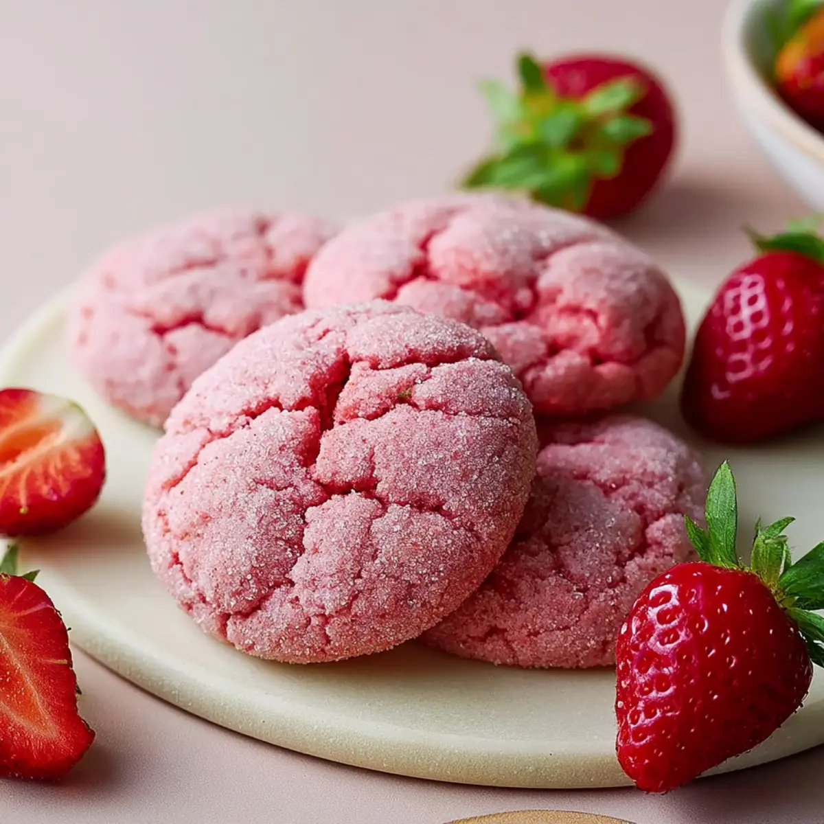 Vegan Strawberry Sugar Cookies